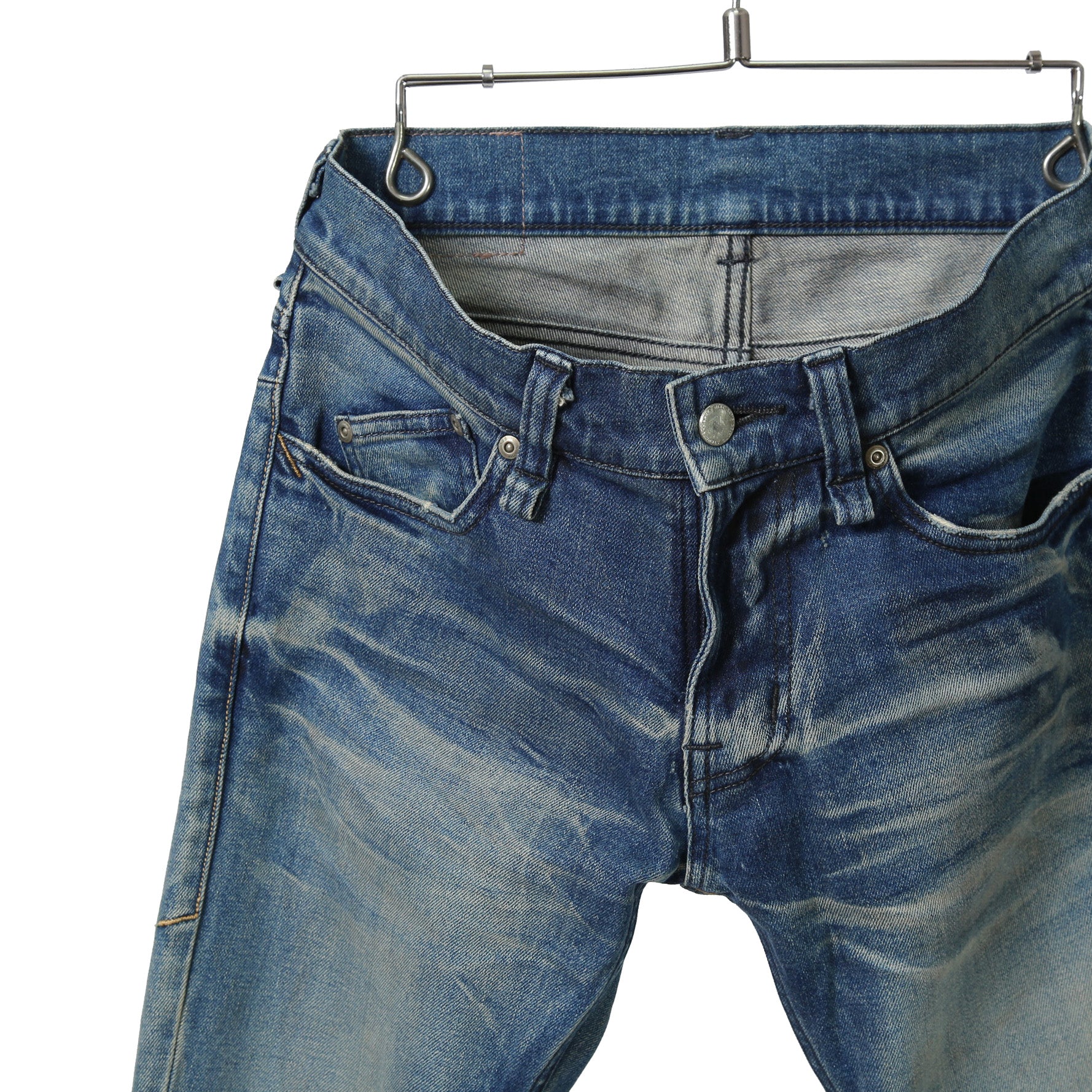 STRUM ストラム / 21SS 美品 12.5oz オーガニックコットン ストレッチデニム SKINNY JOHN スキニー ハードユーズド加工 / size 30 (INDIGO)