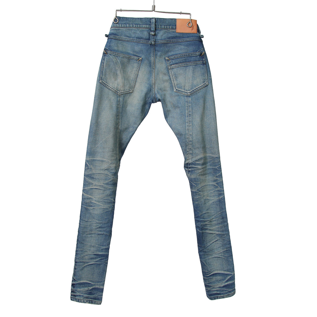 STRUM ストラム / 21SS 美品 12.5oz オーガニックコットン ストレッチデニム SKINNY JOHN スキニー ハードユーズド加工 / size 30 (INDIGO)