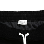 CELINE セリーヌ / 美品 トリオンフ 刺繍 ベルベット トラックパンツ / ベロア ジャージ/  2Z350748Q / size S (BLACK)