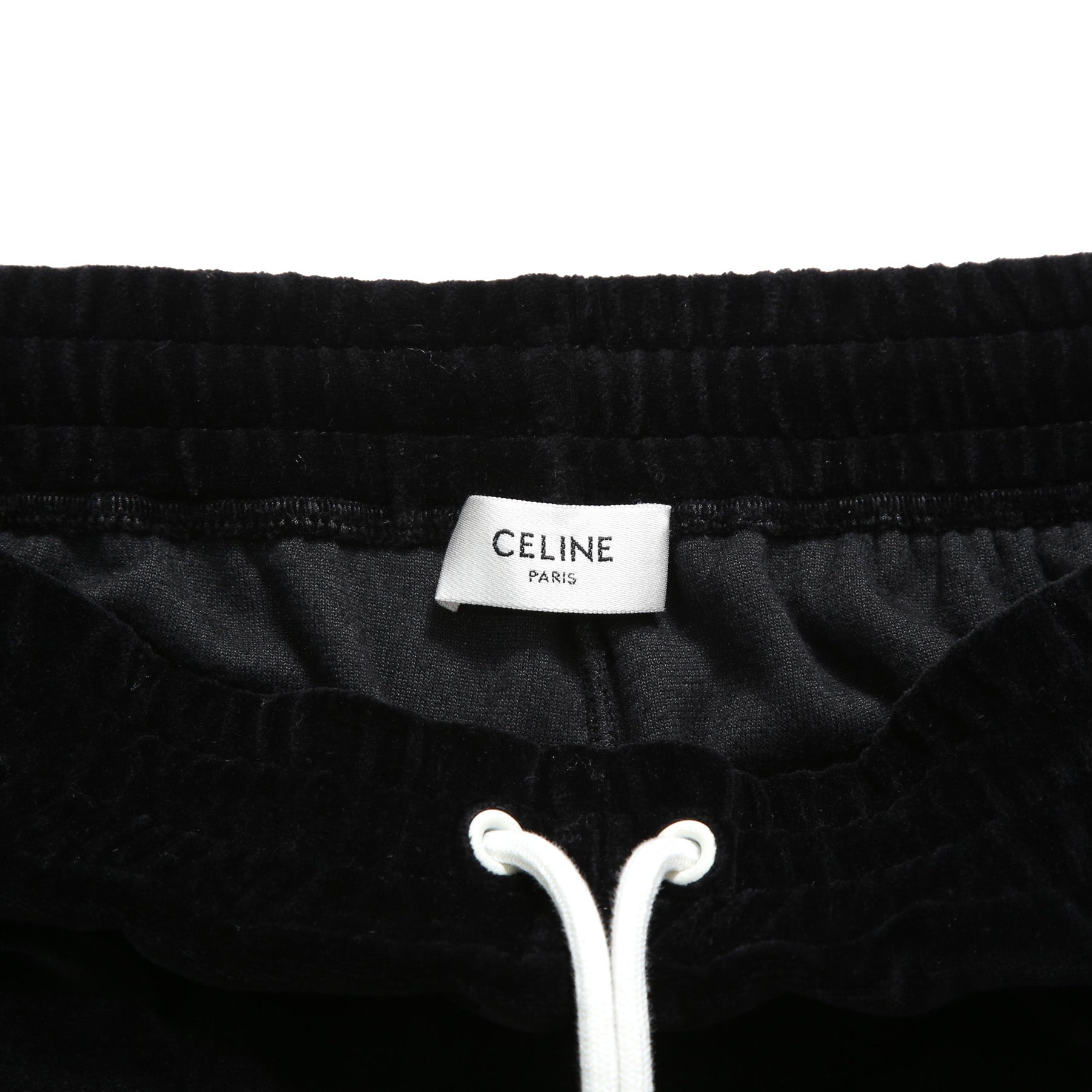 CELINE セリーヌ / 美品 トリオンフ 刺繍 ベルベット トラックパンツ / ベロア ジャージ/  2Z350748Q / size S (BLACK)