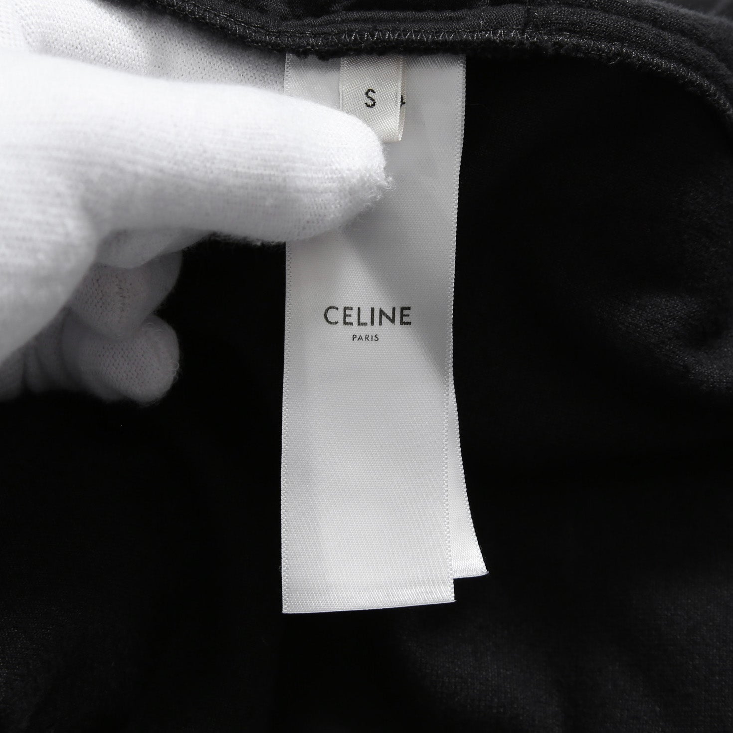 CELINE セリーヌ / 美品 トリオンフ 刺繍 ベルベット トラックパンツ / ベロア ジャージ/  2Z350748Q / size S (BLACK)