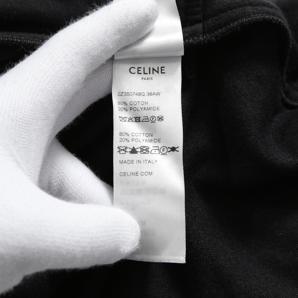 CELINE セリーヌ / 美品 トリオンフ 刺繍 ベルベット トラックパンツ / ベロア ジャージ/  2Z350748Q / size S (BLACK)