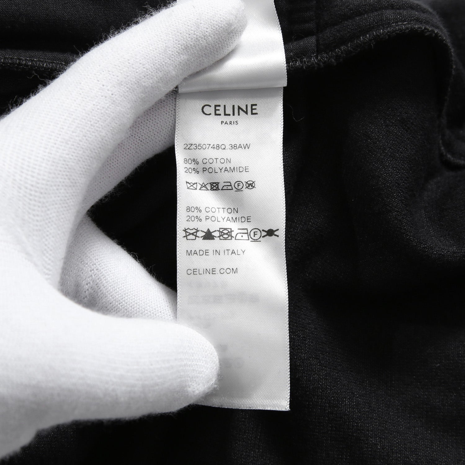 CELINE セリーヌ / 美品 トリオンフ 刺繍 ベルベット トラックパンツ / ベロア ジャージ/  2Z350748Q / size S (BLACK)