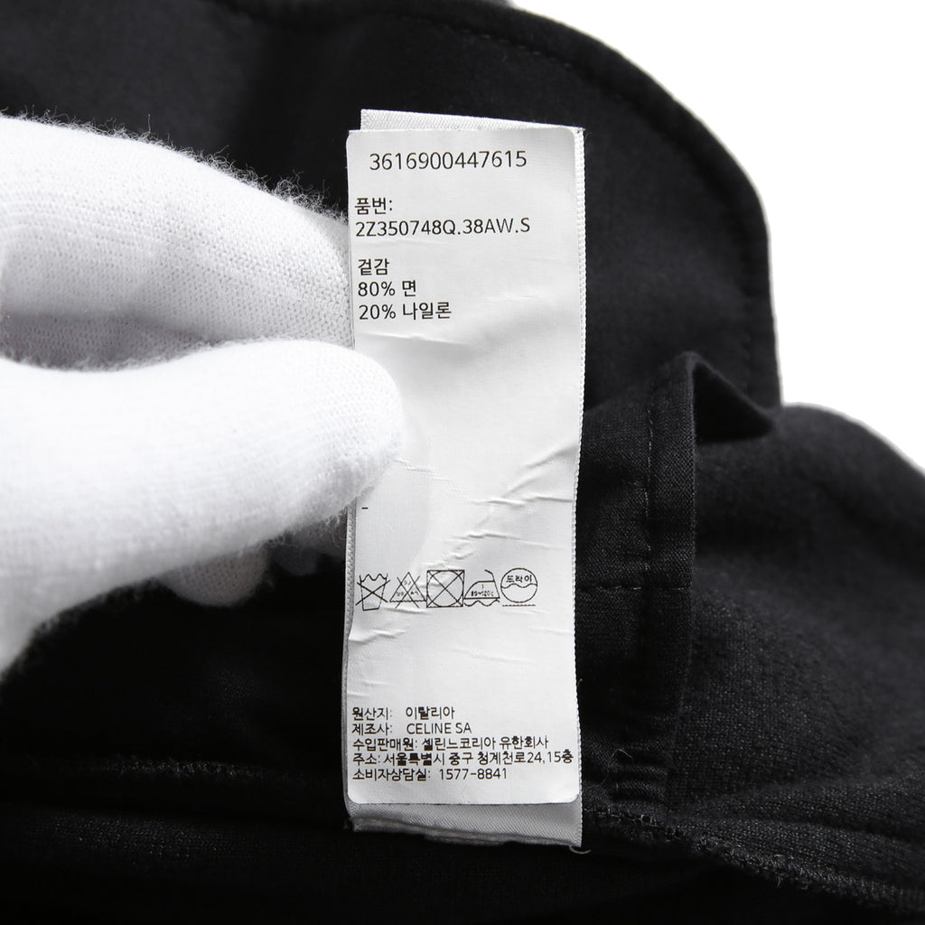 CELINE セリーヌ / 美品 トリオンフ 刺繍 ベルベット トラックパンツ / ベロア ジャージ/  2Z350748Q / size S (BLACK)