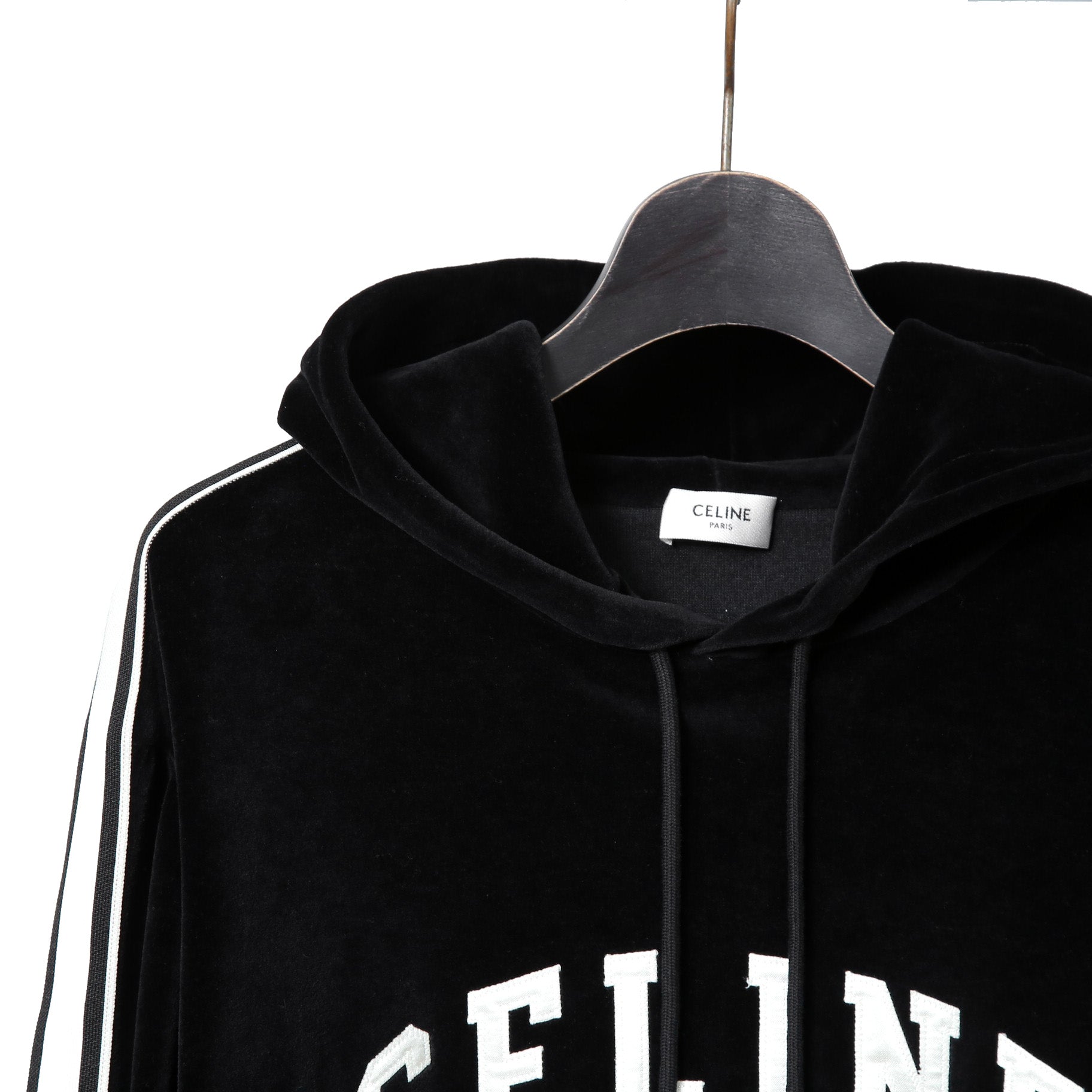 CELINE セリーヌ / 2024AW 美品 ロゴ パッチ ベルベット プルオーバー