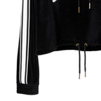 CELINE セリーヌ / 2024AW 美品 ロゴ パッチ ベルベット プルオーバー パーカー / ベロア 長袖 / 2Y12C748Q  / size M (BLACK)