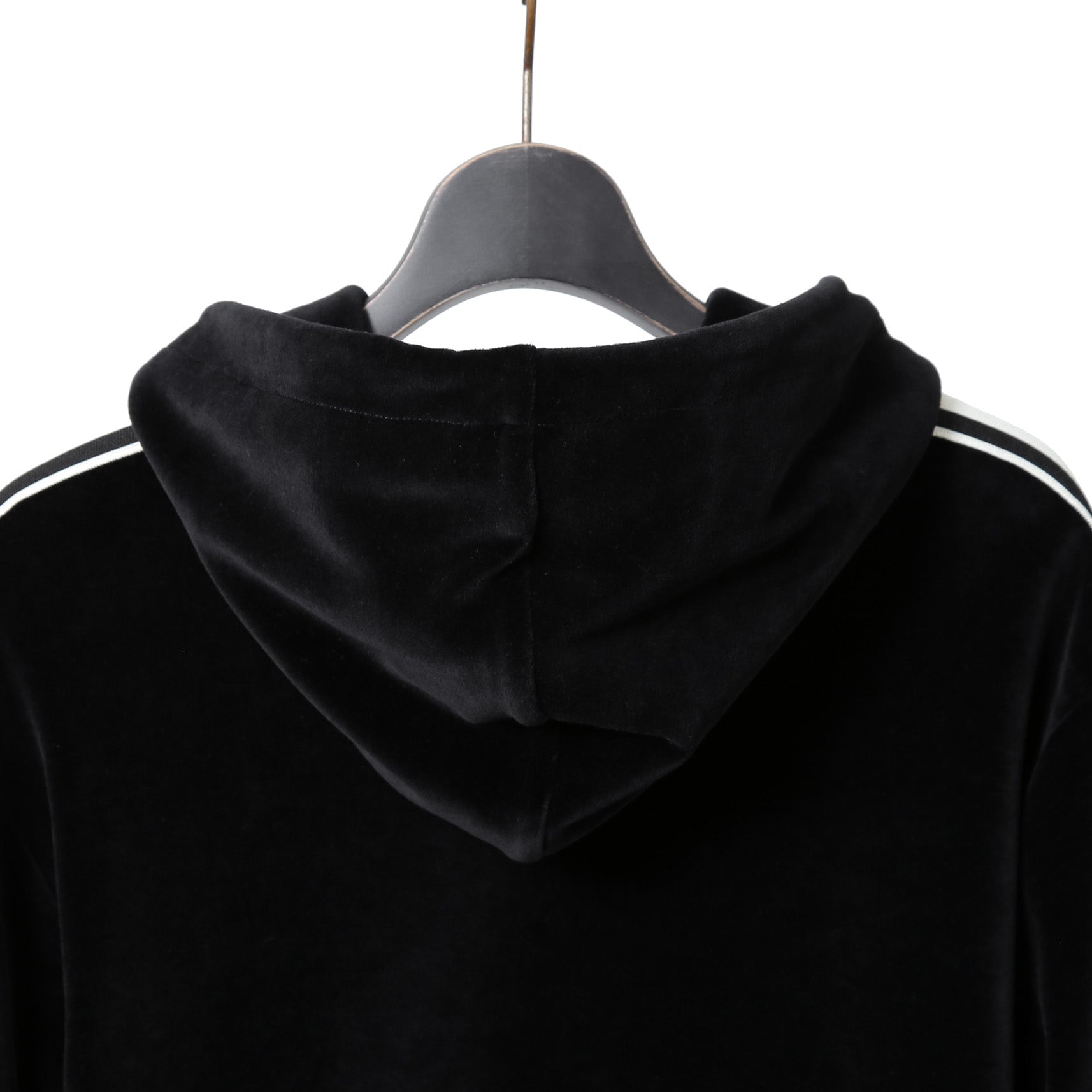 CELINE セリーヌ / 2024AW 美品 ロゴ パッチ ベルベット プルオーバー パーカー / ベロア 長袖 / 2Y12C748Q  / size M (BLACK)