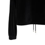 CELINE セリーヌ / 2024AW 美品 ロゴ パッチ ベルベット プルオーバー パーカー / ベロア 長袖 / 2Y12C748Q  / size M (BLACK)