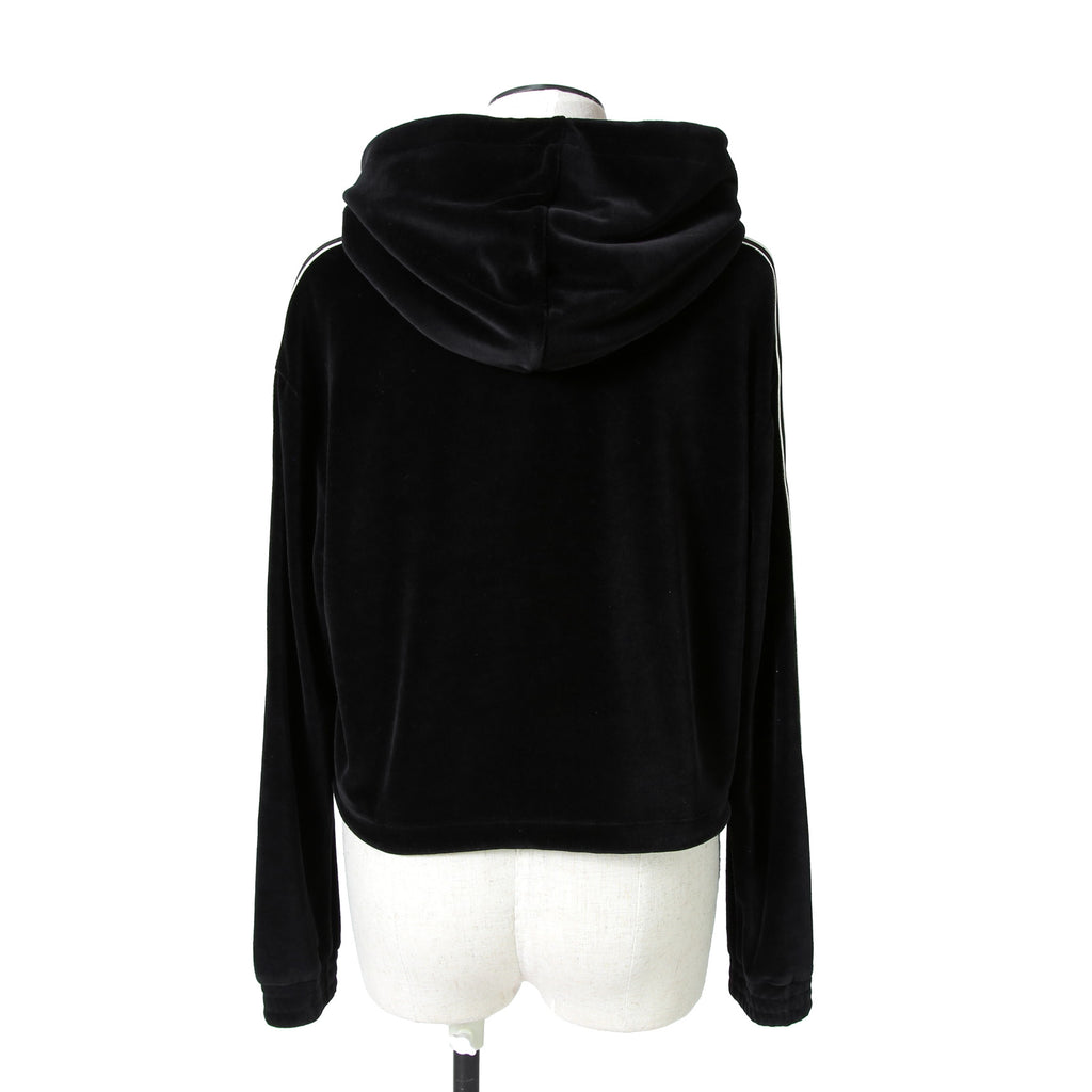 CELINE セリーヌ / 2024AW 美品 ロゴ パッチ ベルベット プルオーバー パーカー / ベロア 長袖 / 2Y12C748Q  / size M (BLACK)