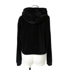 CELINE セリーヌ / 2024AW 美品 ロゴ パッチ ベルベット プルオーバー パーカー / ベロア 長袖 / 2Y12C748Q  / size M (BLACK)