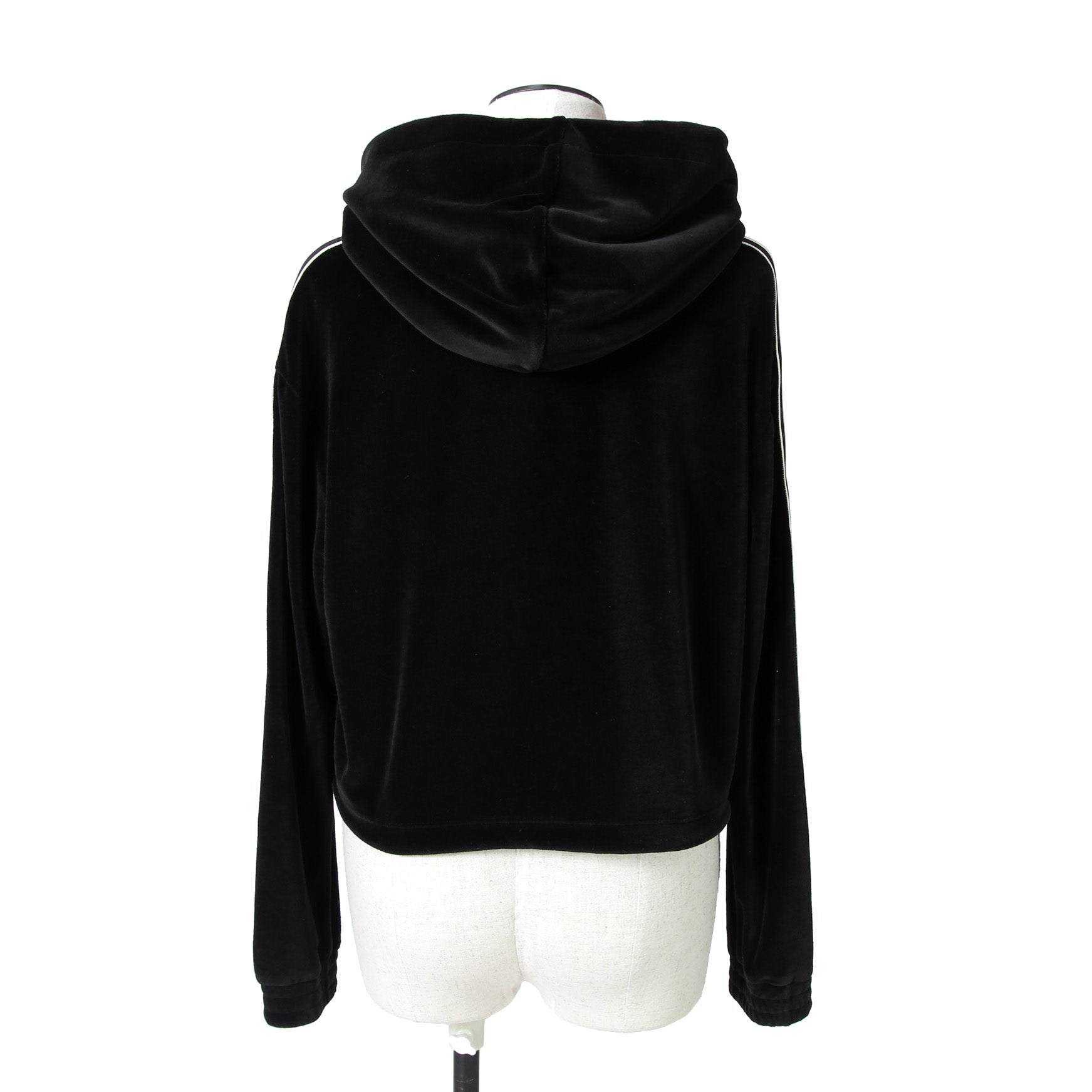 CELINE セリーヌ / 2024AW 美品 ロゴ パッチ ベルベット プルオーバー パーカー / ベロア 長袖 / 2Y12C748Q  / size M (BLACK)