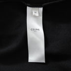 CELINE セリーヌ / 2024AW 美品 ロゴ パッチ ベルベット プルオーバー パーカー / ベロア 長袖 / 2Y12C748Q  / size M (BLACK)