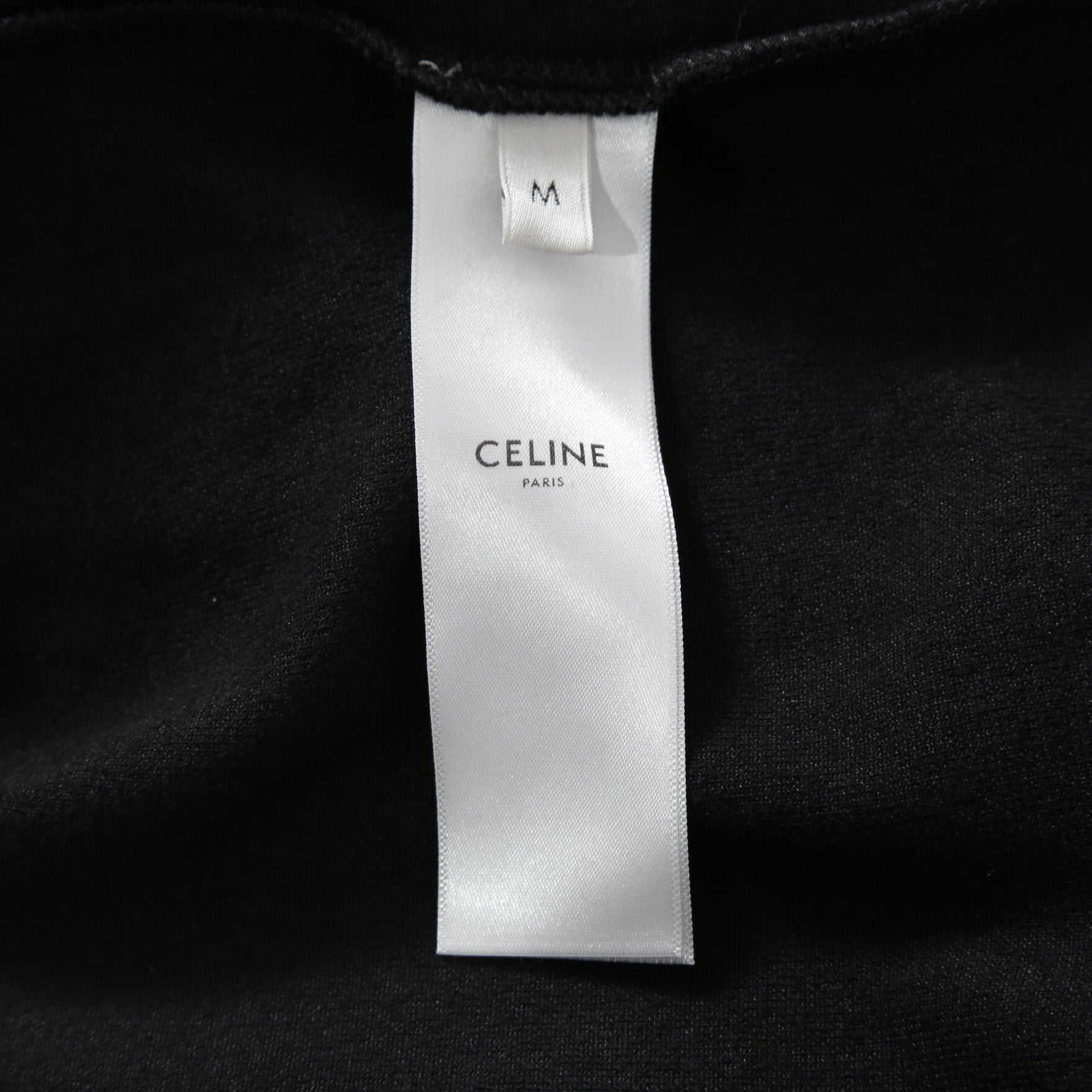 CELINE セリーヌ / 2024AW 美品 ロゴ パッチ ベルベット プルオーバー パーカー / ベロア 長袖 / 2Y12C748Q  / size M (BLACK)