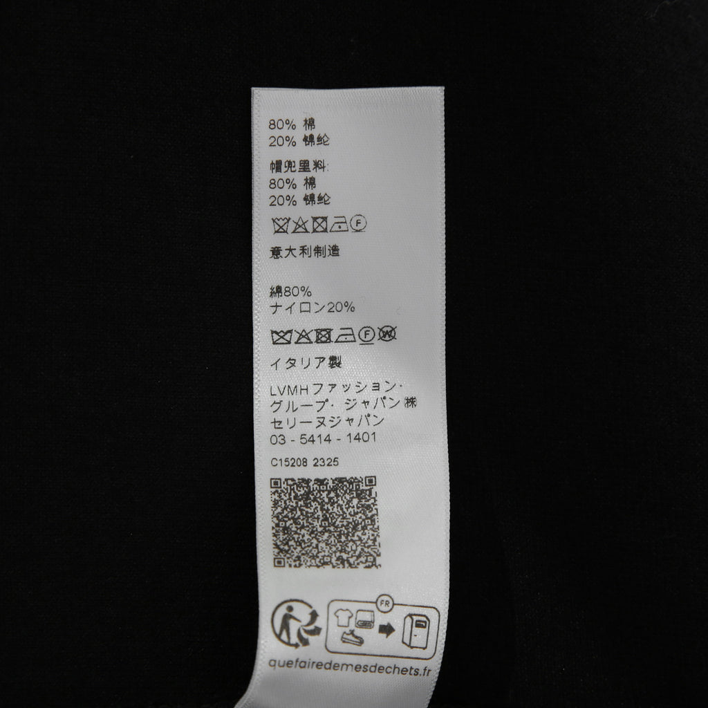 CELINE セリーヌ / 2024AW 美品 ロゴ パッチ ベルベット プルオーバー パーカー / ベロア 長袖 / 2Y12C748Q  / size M (BLACK)