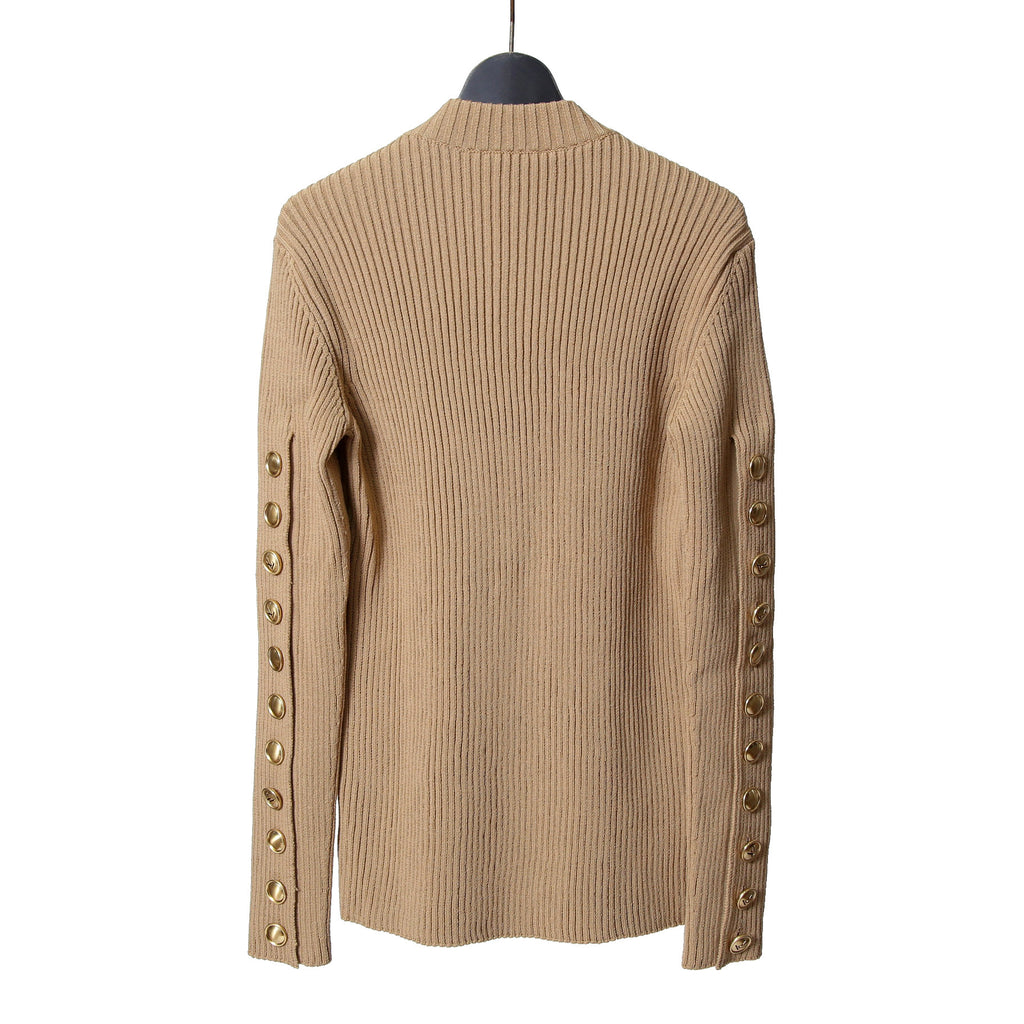 新品 LOUIS VUITTON ルイ ヴィトン / 22AW ボタン装飾 ウール リブ ニット / RW222W PU4 / size M (BEIGE) レディース