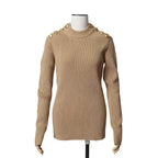 新品 LOUIS VUITTON ルイ ヴィトン / 22AW ボタン装飾 ウール リブ ニット / RW222W PU4 / size M (BEIGE) レディース