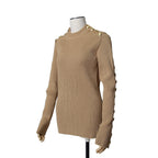 新品 LOUIS VUITTON ルイ ヴィトン / 22AW ボタン装飾 ウール リブ ニット / RW222W PU4 / size M (BEIGE) レディース