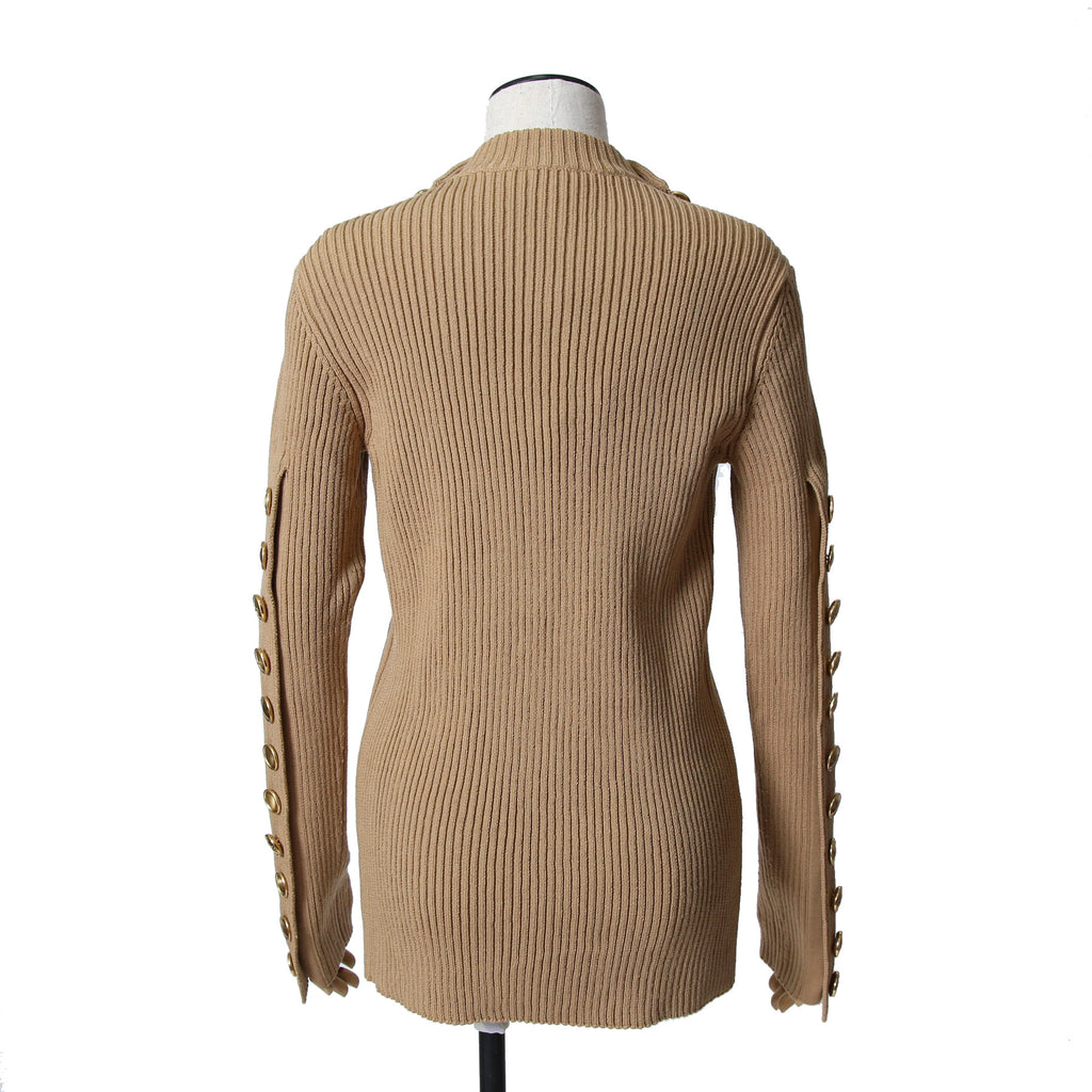 新品 LOUIS VUITTON ルイ ヴィトン / 22AW ボタン装飾 ウール リブ ニット / RW222W PU4 / size M (BEIGE) レディース