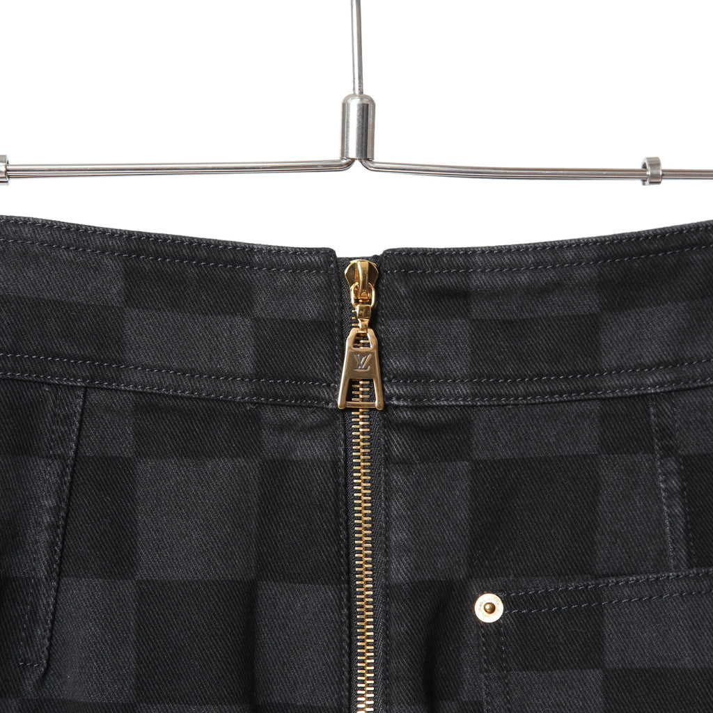 LOUIS VUITTON ルイ ヴィトン /  22AW 美品 ダミエ グラフィット デニム スカート / size 38 (BLACK x GRAY) レディース