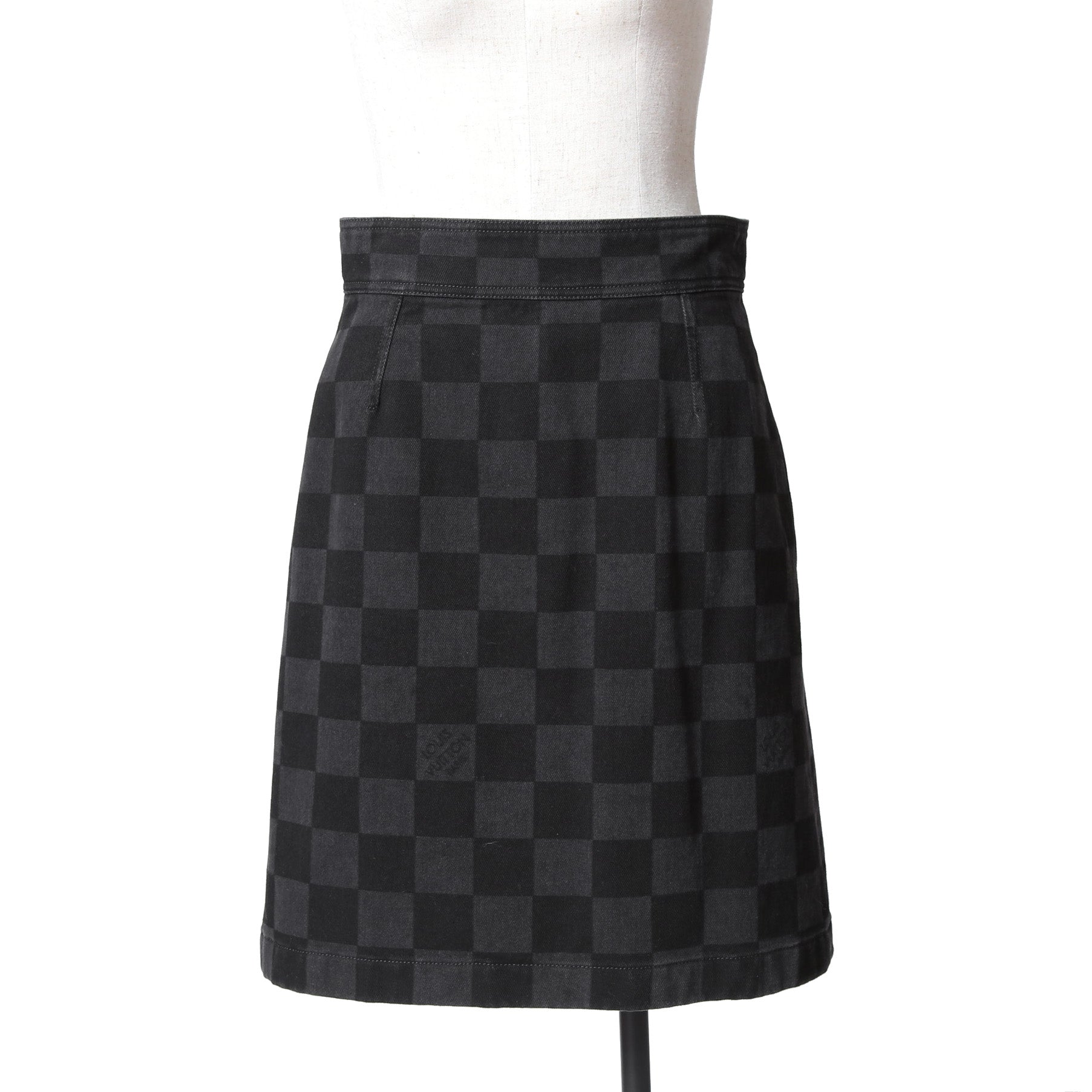 LOUIS VUITTON ルイ ヴィトン /  22AW 美品 ダミエ グラフィット デニム スカート / size 38 (BLACK x GRAY) レディース