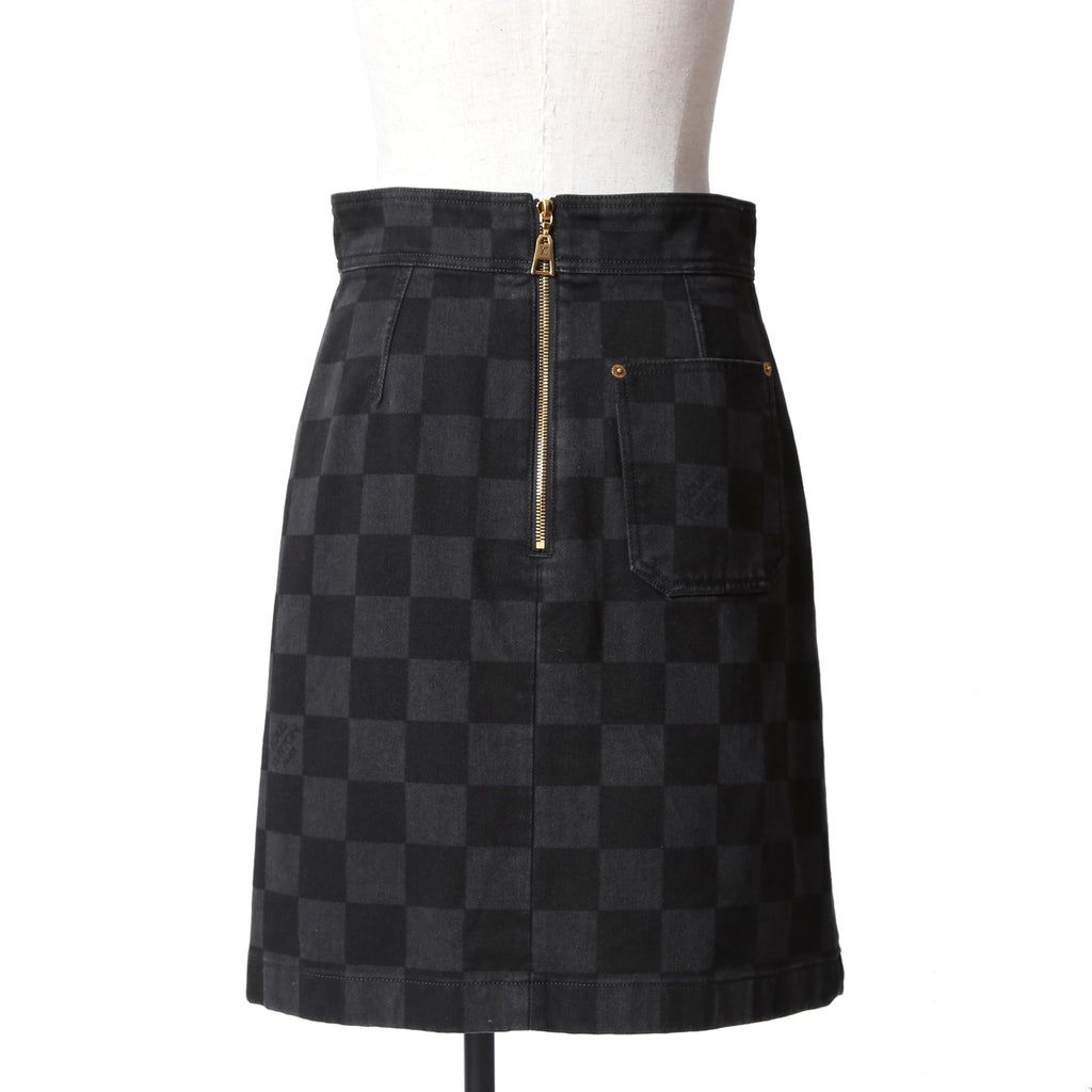 LOUIS VUITTON ルイ ヴィトン /  22AW 美品 ダミエ グラフィット デニム スカート / size 38 (BLACK x GRAY) レディース