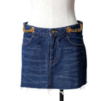 CELINE セリーヌ / 23AW 表参道店 限定 トリオンフ ゴールドチェーン デニム ミニスカート / size 27 (INDIGO) レディース