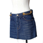 CELINE セリーヌ / 23AW 表参道店 限定 トリオンフ ゴールドチェーン デニム ミニスカート / size 27 (INDIGO) レディース