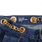 CELINE セリーヌ / 23AW 表参道店 限定 トリオンフ ゴールドチェーン デニム ミニスカート / size 27 (INDIGO) レディース
