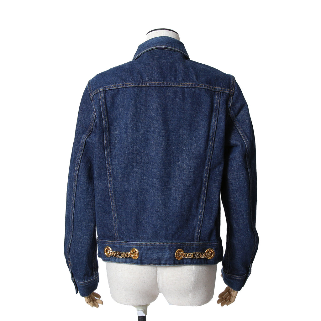 CELINE セリーヌ / 23AW 美品 表参道店 限定 トリオンフ ゴールドチェーン デニムジャケット/ size M (INDIGO) レディース