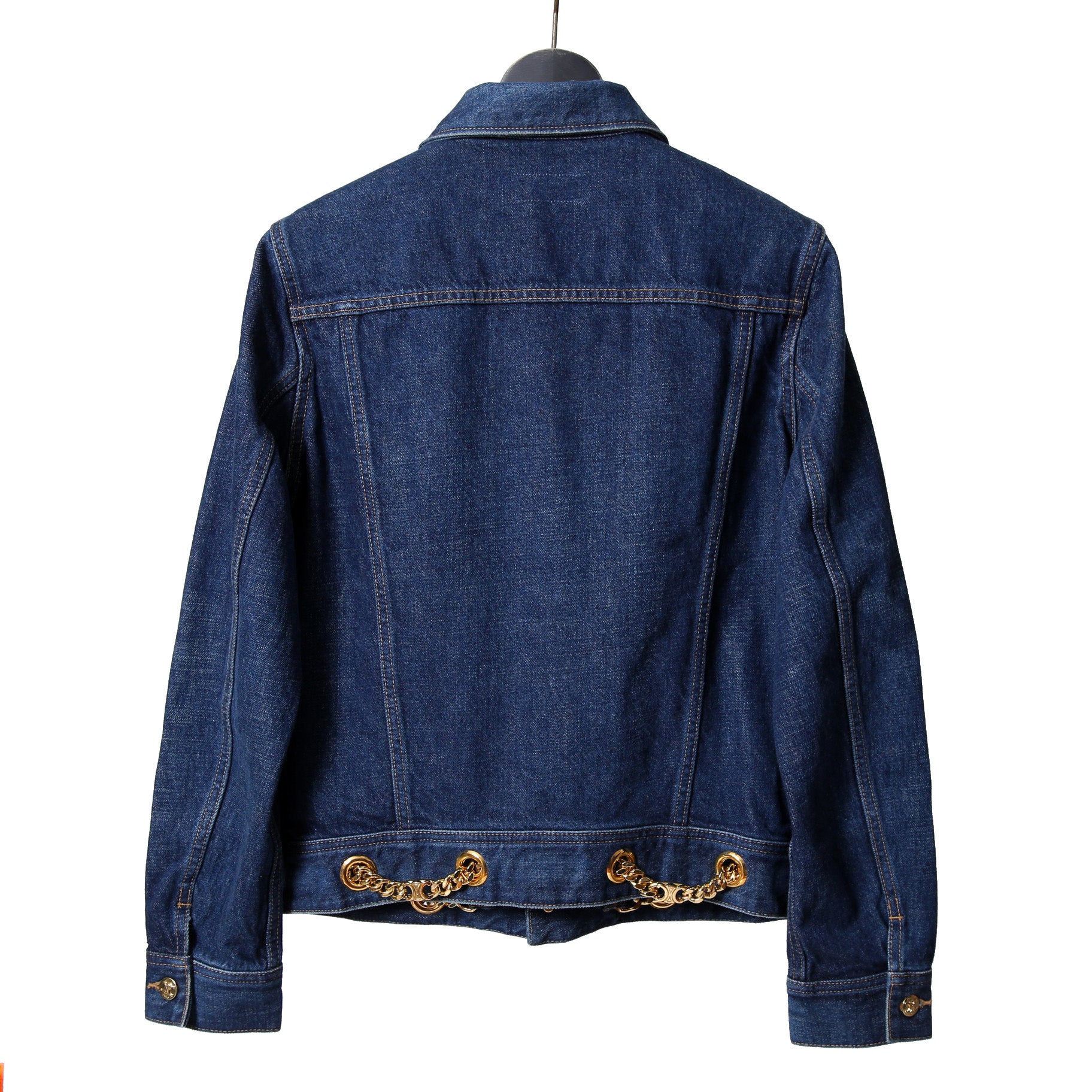 CELINE セリーヌ / 23AW 美品 表参道店 限定 トリオンフ ゴールドチェーン デニムジャケット/ size M (INDIGO) レディース