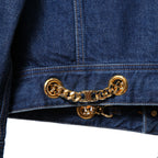 CELINE セリーヌ / 23AW 美品 表参道店 限定 トリオンフ ゴールドチェーン デニムジャケット/ size M (INDIGO) レディース