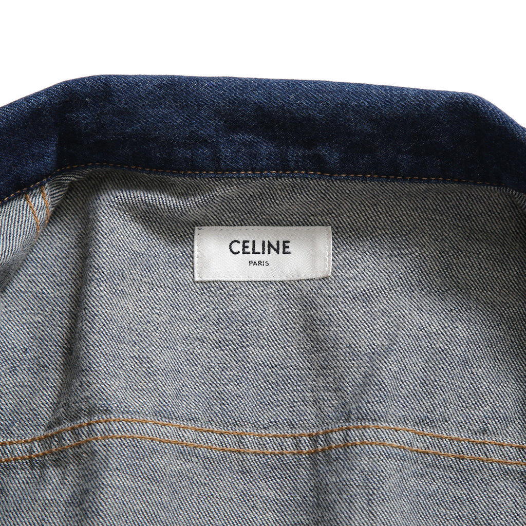 CELINE セリーヌ / 23AW 美品 表参道店 限定 トリオンフ ゴールドチェーン デニムジャケット/ size M (INDIGO) レディース