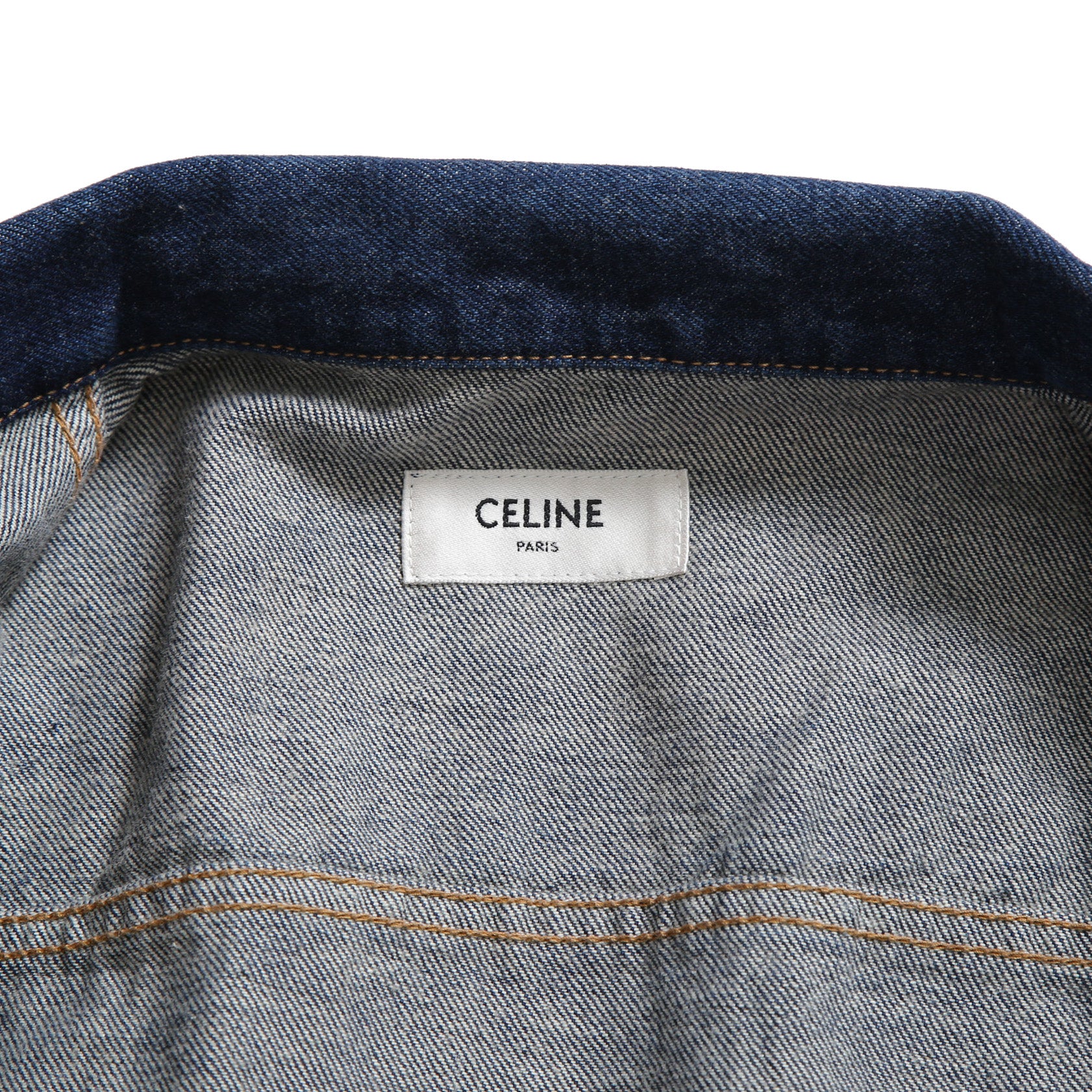 CELINE セリーヌ / 23AW 美品 表参道店 限定 トリオンフ ゴールドチェーン デニムジャケット/ size M (INDIGO) レディース