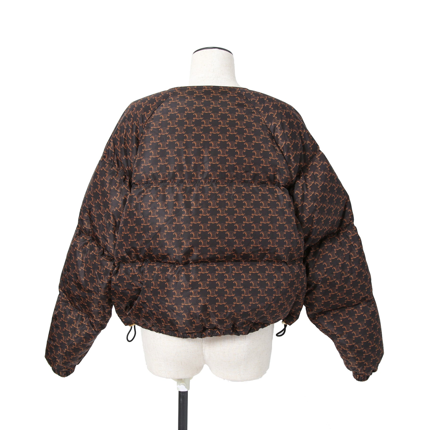 CELINE セリーヌ / 24AW 極上品 ナイロン ショート ダウンジャケット / トリオンフ モノグラム /  2W782344N /  size 36 (BROWN) レディース