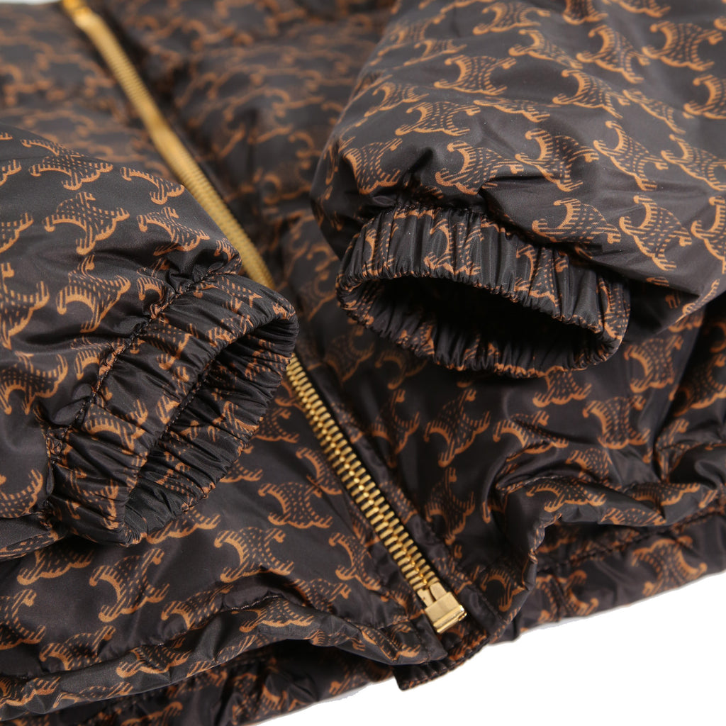 CELINE セリーヌ / 24AW 極上品 ナイロン ショート ダウンジャケット / トリオンフ モノグラム /  2W782344N /  size 36 (BROWN) レディース