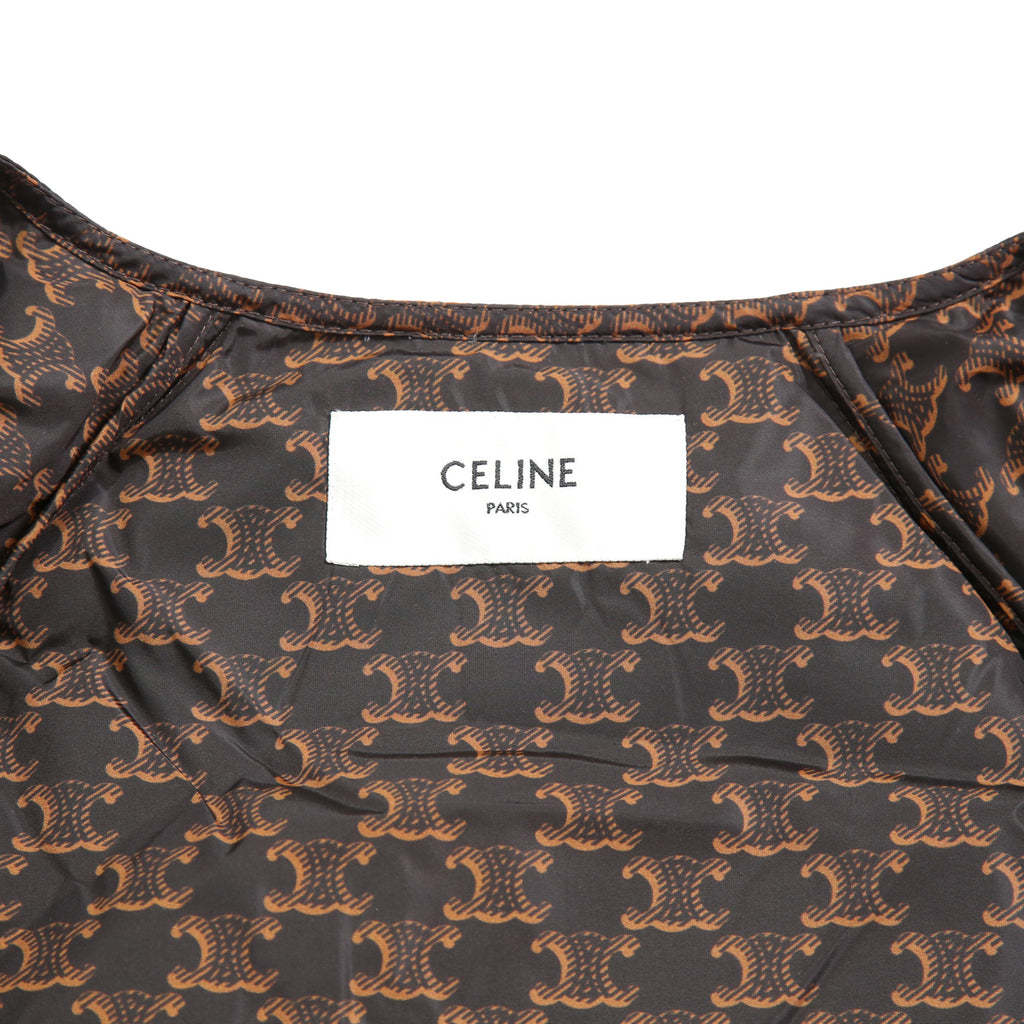 CELINE セリーヌ / 24AW 極上品 ナイロン ショート ダウンジャケット / トリオンフ モノグラム /  2W782344N /  size 36 (BROWN) レディース
