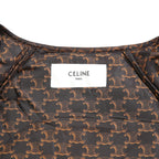 CELINE セリーヌ / 24AW 極上品 ナイロン ショート ダウンジャケット / トリオンフ モノグラム /  2W782344N /  size 36 (BROWN) レディース