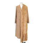 FENDI フェンディ / 2021AW 極美品  キャメルヘア ダブル ブレスト ロングコート / ミンクファー ストール / FF8155 A8GR / size 38 (M) CAMEL