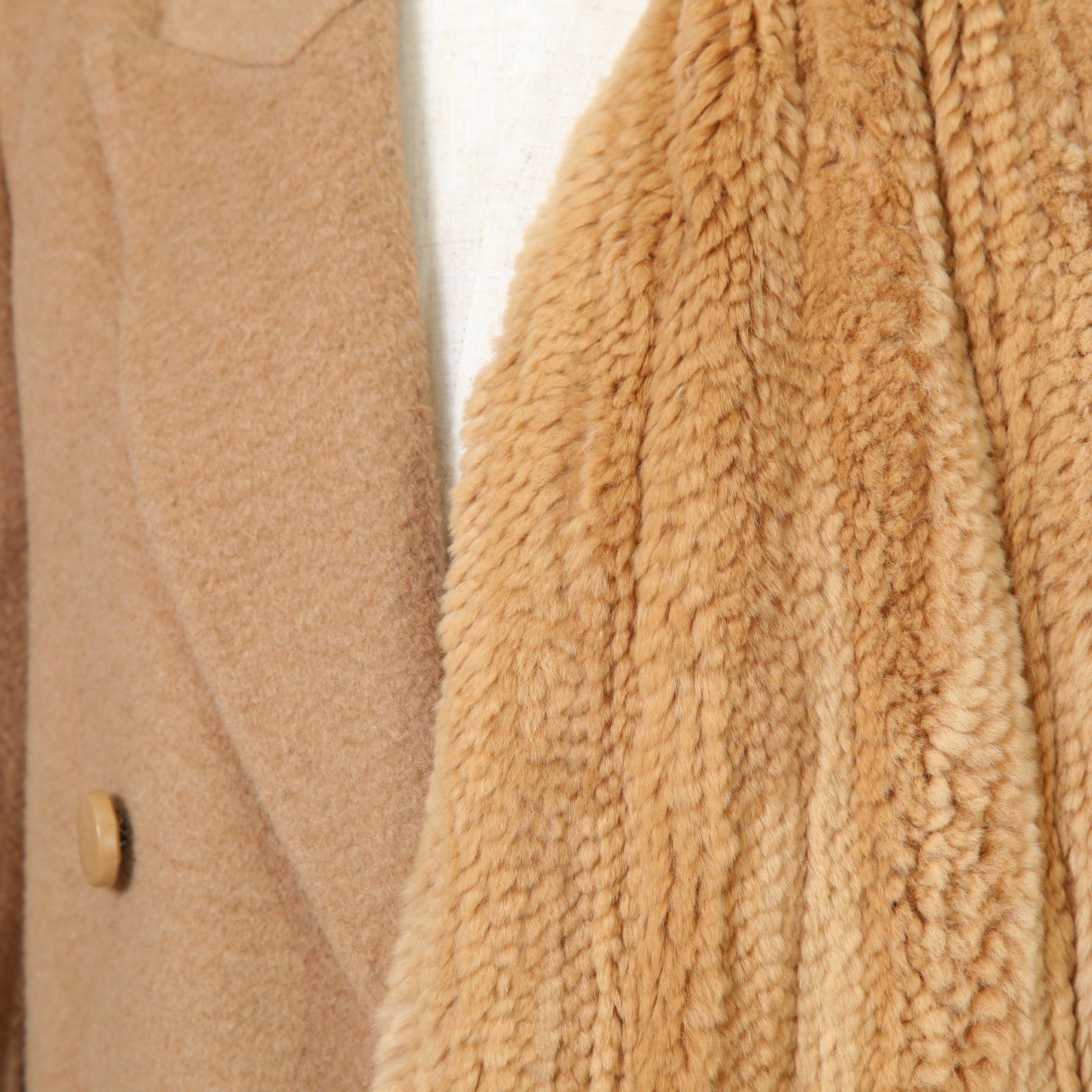 FENDI フェンディ / 2021AW 極美品  キャメルヘア ダブル ブレスト ロングコート / ミンクファー ストール / FF8155 A8GR / size 38 (M) CAMEL