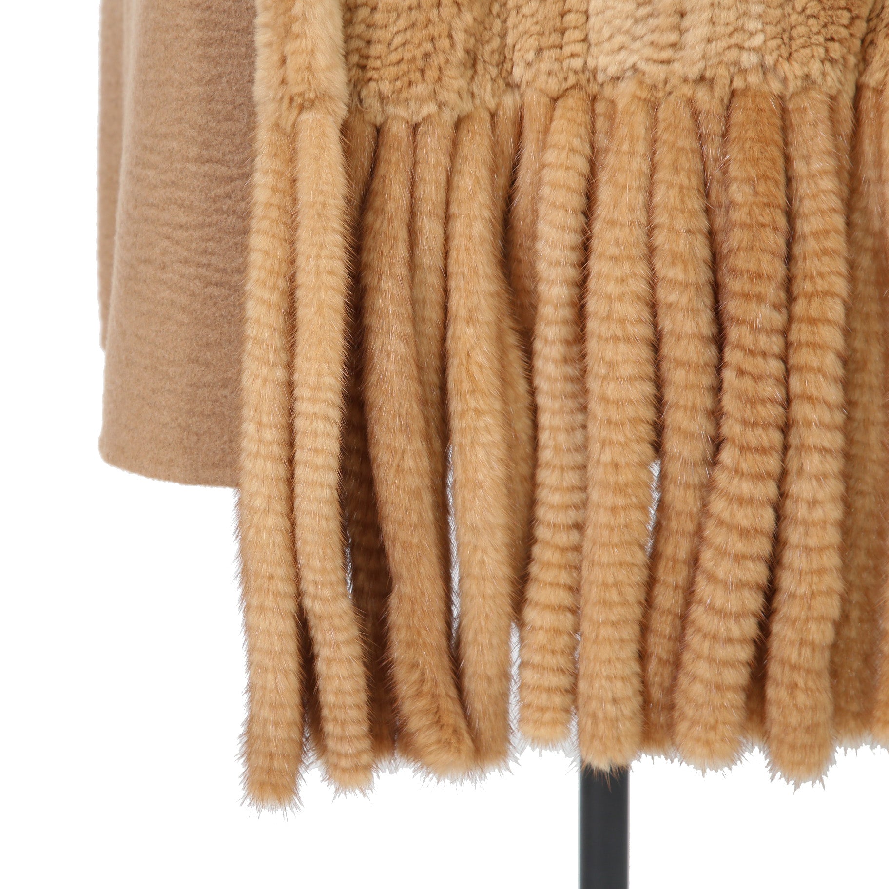 FENDI フェンディ / 2021AW 極美品  キャメルヘア ダブル ブレスト ロングコート / ミンクファー ストール / FF8155 A8GR / size 38 (M) CAMEL