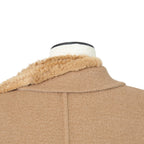 FENDI フェンディ / 2021AW 極美品  キャメルヘア ダブル ブレスト ロングコート / ミンクファー ストール / FF8155 A8GR / size 38 (M) CAMEL