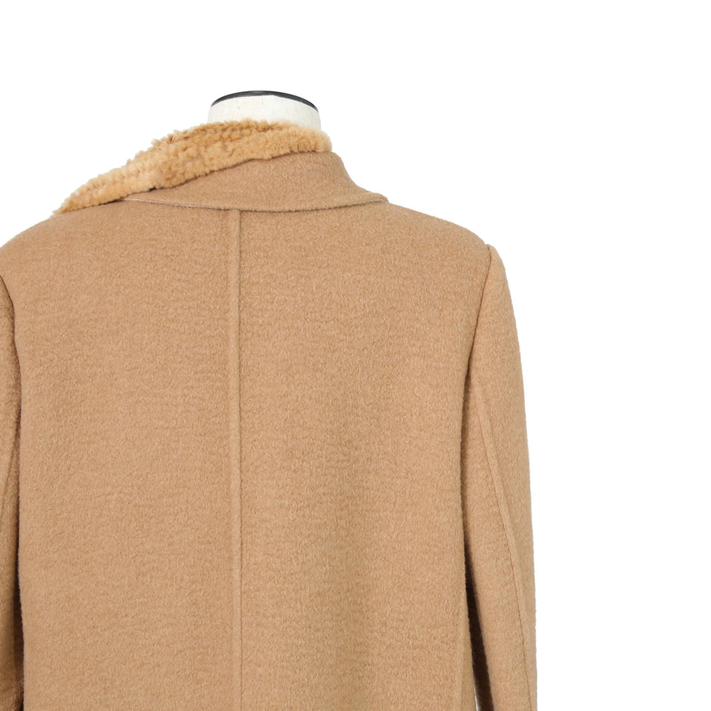 FENDI フェンディ / 2021AW 極美品  キャメルヘア ダブル ブレスト ロングコート / ミンクファー ストール / FF8155 A8GR / size 38 (M) CAMEL