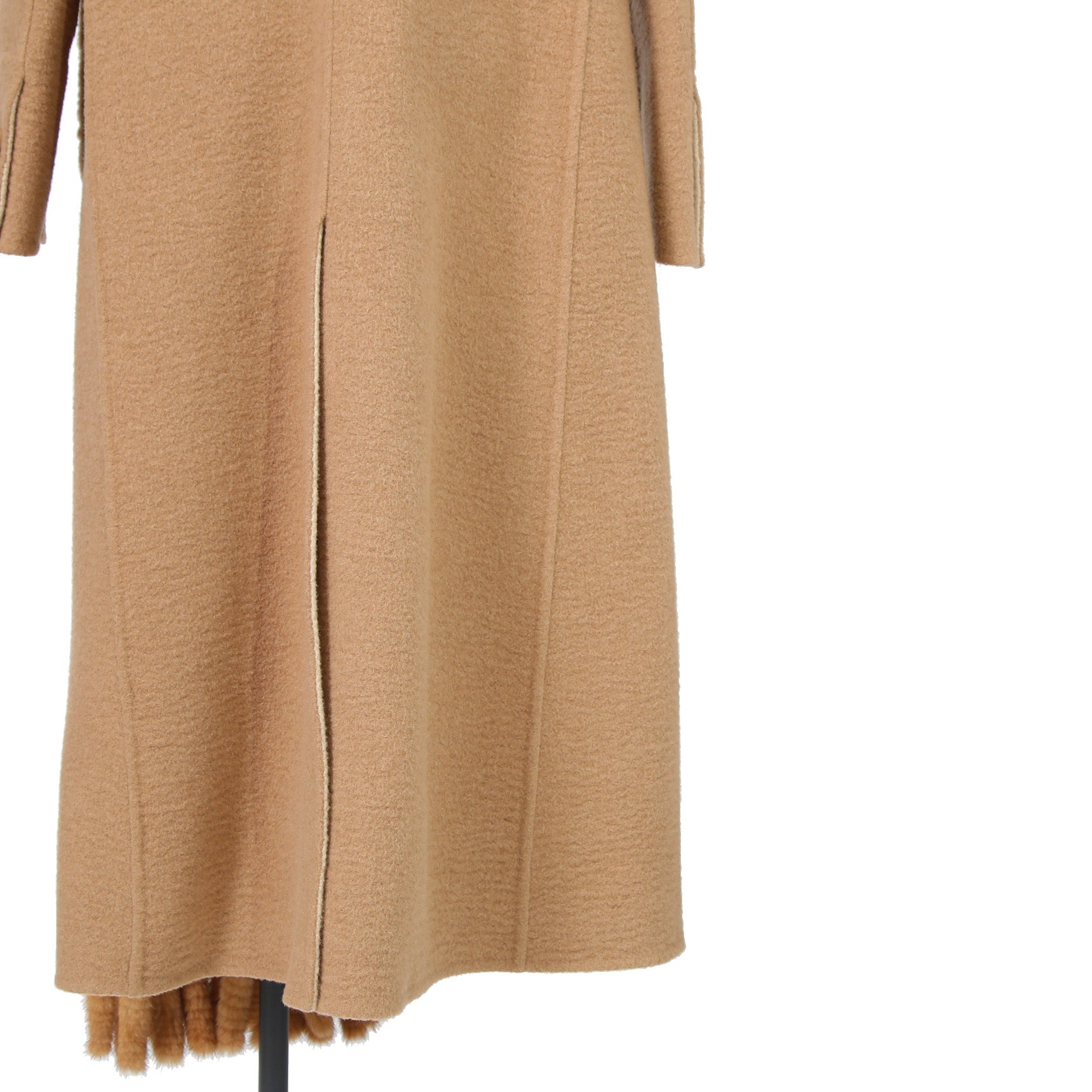 FENDI フェンディ / 2021AW 極美品  キャメルヘア ダブル ブレスト ロングコート / ミンクファー ストール / FF8155 A8GR / size 38 (M) CAMEL