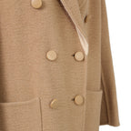 FENDI フェンディ / 2021AW 極美品  キャメルヘア ダブル ブレスト ロングコート / ミンクファー ストール / FF8155 A8GR / size 38 (M) CAMEL