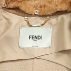 FENDI フェンディ / 2021AW 極美品  キャメルヘア ダブル ブレスト ロングコート / ミンクファー ストール / FF8155 A8GR / size 38 (M) CAMEL