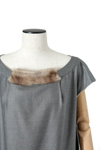 フェンディ FENDI / ミンク付き ウールシルク ワンピース / FD6463 ZN1 / size 38 (M) GRAY / レディース