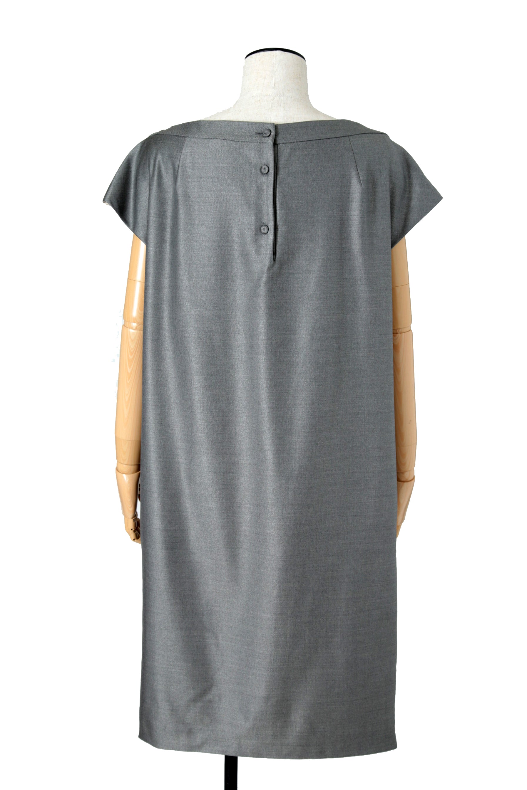 フェンディ FENDI / ミンク付き ウールシルク ワンピース / FD6463 ZN1 / size 38 (M) GRAY / レディース