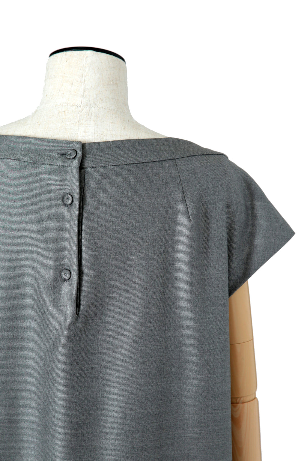 フェンディ FENDI / ミンク付き ウールシルク ワンピース / FD6463 ZN1 / size 38 (M) GRAY / レディース