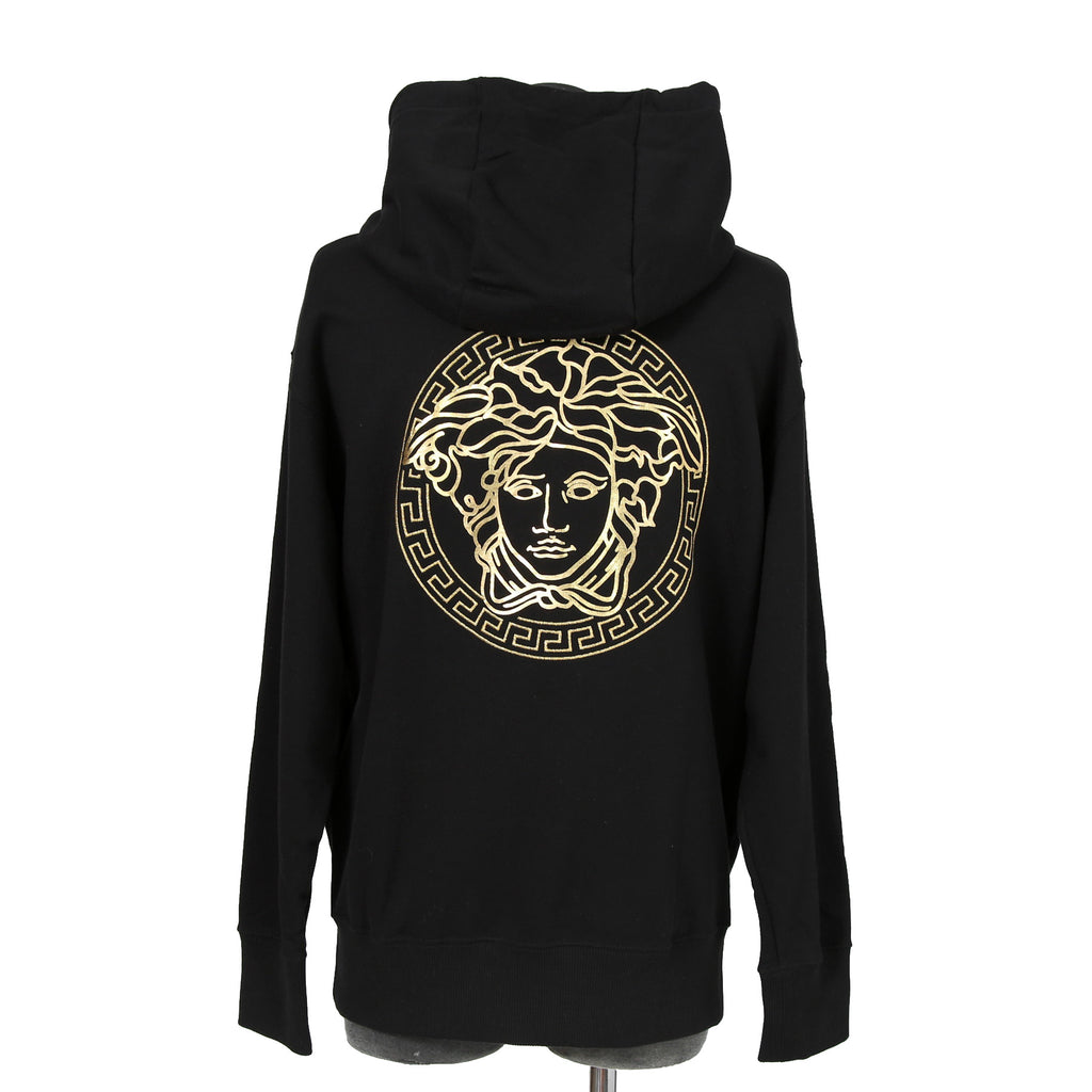 FENDACE フェンダーチェ / フェンディ ヴェルサーチ コラボ / 22SS 極美品 メデューサ ロゴ刺繍 プルオーバー パーカー / FS7906-AK6H / size XXS (BLACK)