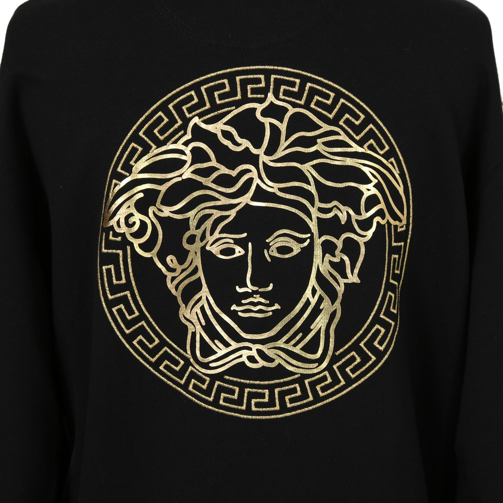 FENDACE フェンダーチェ / フェンディ ヴェルサーチ コラボ / 22SS 極美品 メデューサ ロゴ刺繍 プルオーバー パーカー / FS7906-AK6H / size XXS (BLACK)